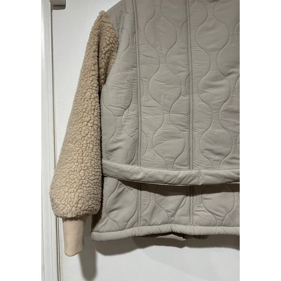 Line + Dot Milan Padded Sherpa Jacket Neutral/Cream Medium NWT Urban Outfitters - Picture 11 of 16